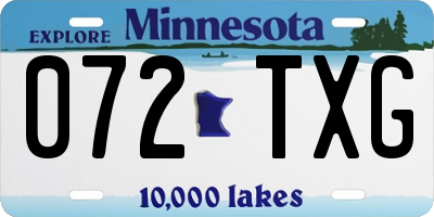 MN license plate 072TXG