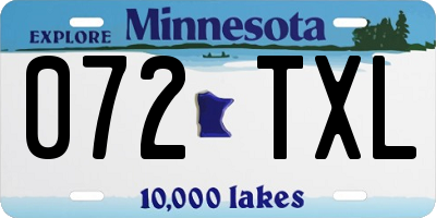 MN license plate 072TXL
