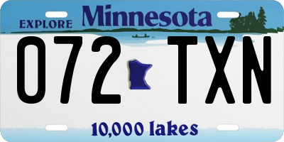 MN license plate 072TXN