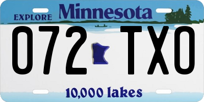 MN license plate 072TXO