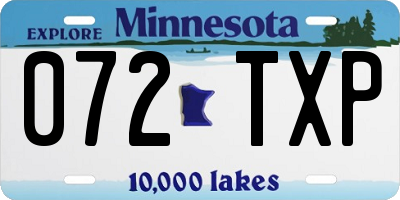 MN license plate 072TXP