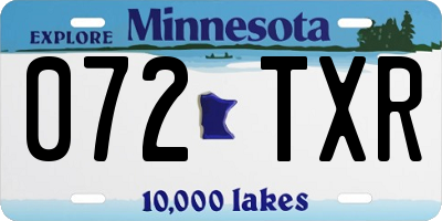 MN license plate 072TXR