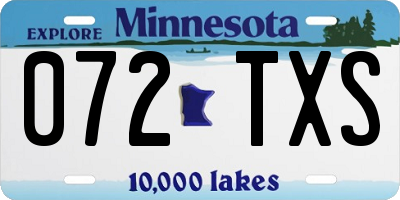MN license plate 072TXS