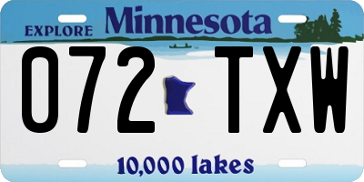 MN license plate 072TXW
