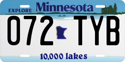 MN license plate 072TYB
