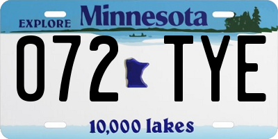 MN license plate 072TYE