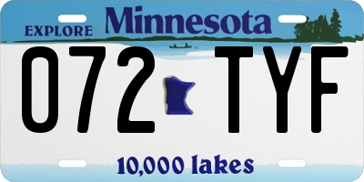 MN license plate 072TYF