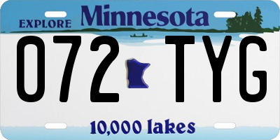 MN license plate 072TYG