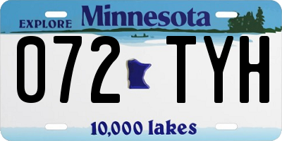 MN license plate 072TYH