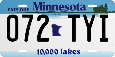 MN license plate 072TYI