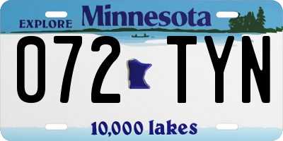 MN license plate 072TYN