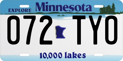 MN license plate 072TYO