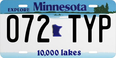 MN license plate 072TYP