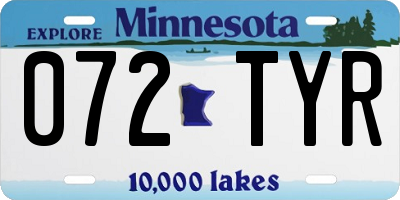 MN license plate 072TYR