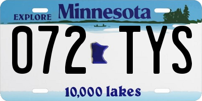 MN license plate 072TYS