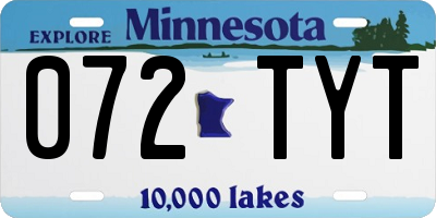MN license plate 072TYT