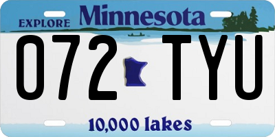 MN license plate 072TYU