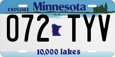 MN license plate 072TYV