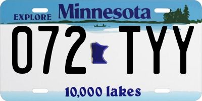 MN license plate 072TYY