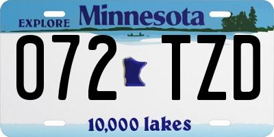 MN license plate 072TZD