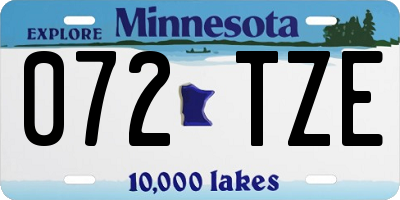 MN license plate 072TZE