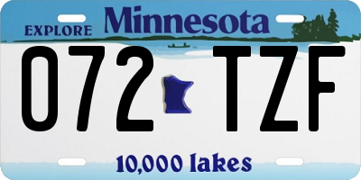 MN license plate 072TZF