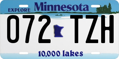 MN license plate 072TZH