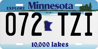 MN license plate 072TZI