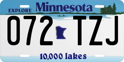 MN license plate 072TZJ