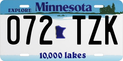 MN license plate 072TZK