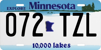 MN license plate 072TZL