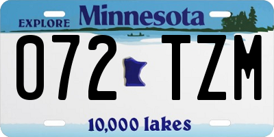MN license plate 072TZM