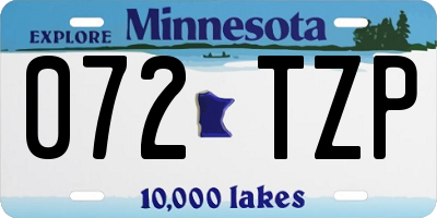 MN license plate 072TZP