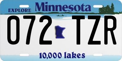 MN license plate 072TZR