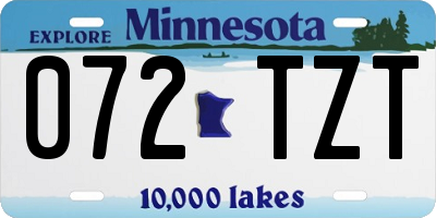 MN license plate 072TZT