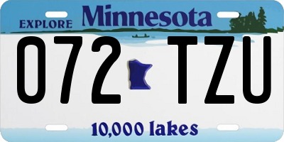 MN license plate 072TZU