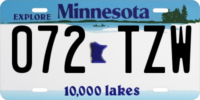 MN license plate 072TZW