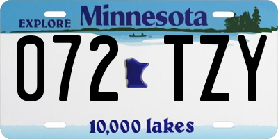 MN license plate 072TZY