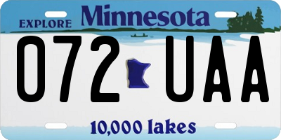 MN license plate 072UAA