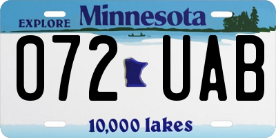 MN license plate 072UAB