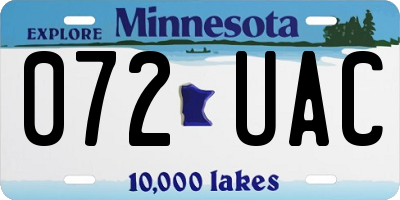 MN license plate 072UAC