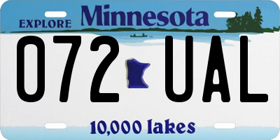 MN license plate 072UAL