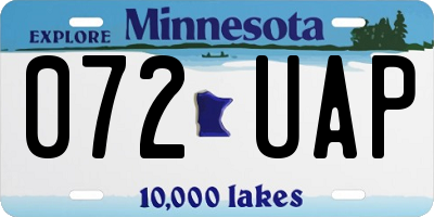 MN license plate 072UAP