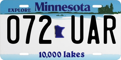 MN license plate 072UAR