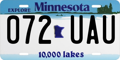 MN license plate 072UAU