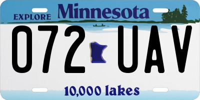 MN license plate 072UAV