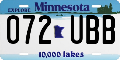 MN license plate 072UBB