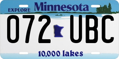 MN license plate 072UBC