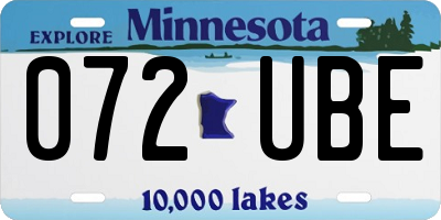 MN license plate 072UBE