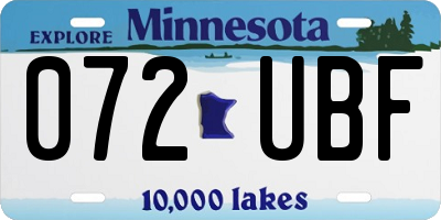 MN license plate 072UBF